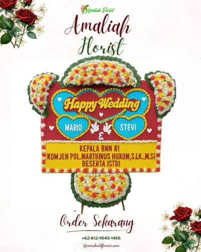 Karangan Papan Bunga Pernikahan di Kajongan